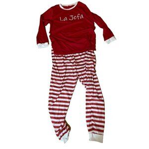 Women Long Sleeve Elastic Waist Christmas Pajamas Set "La Jefa"